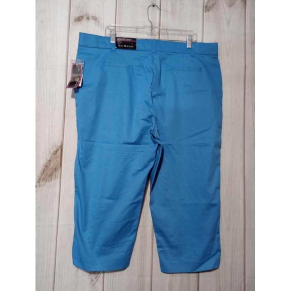 Kim Rogers Womens Blue Comfort‎ Waist Capri Pants Size 18 New With Tags - Picture 2 of 8